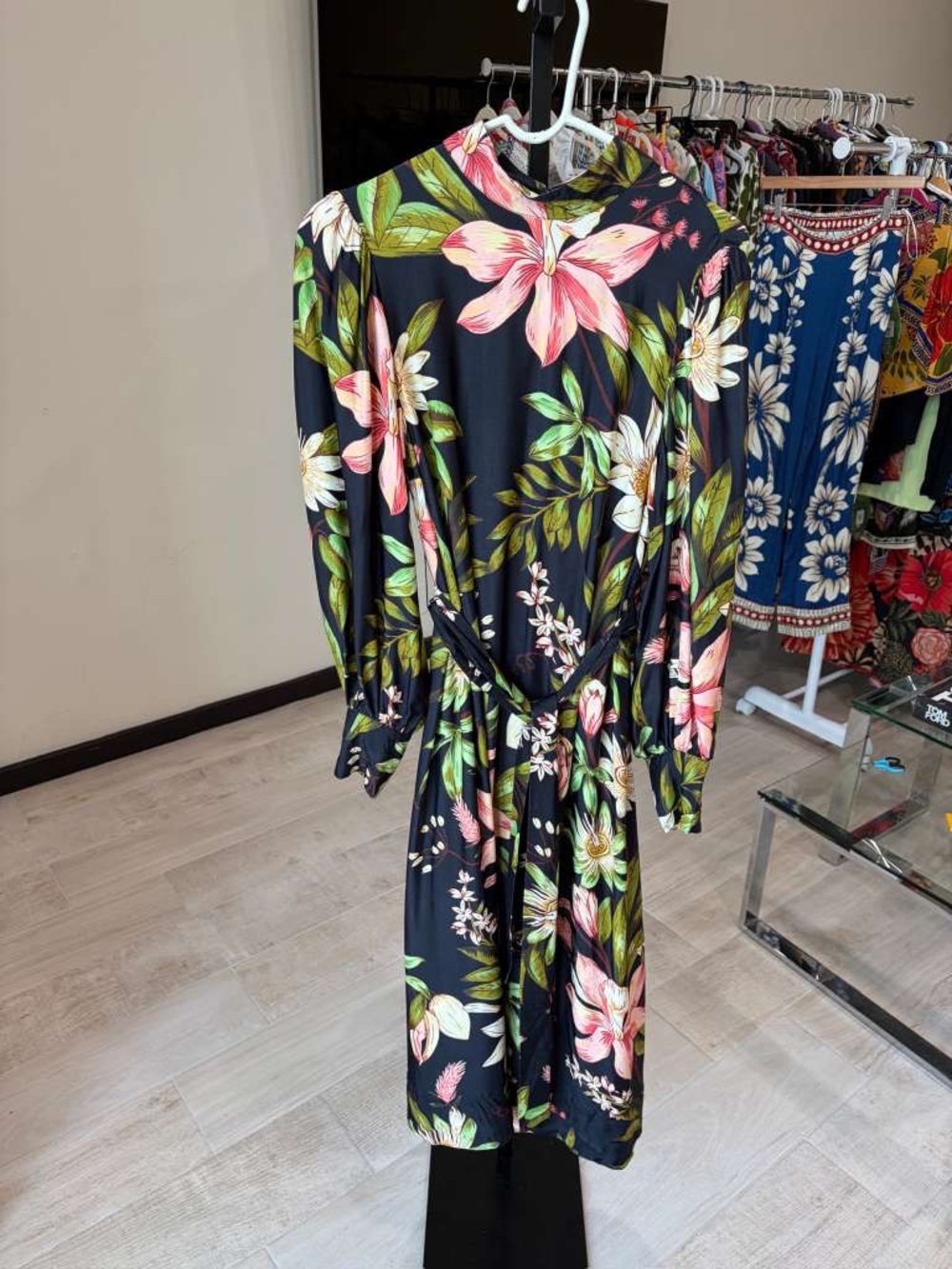 Black Surreal Flowers High Neck
Midi Dress by Farm Rio - Picture 9 of 10